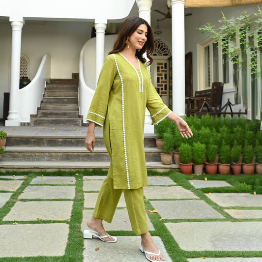 Utsav Cotton Georgia Kurta Set